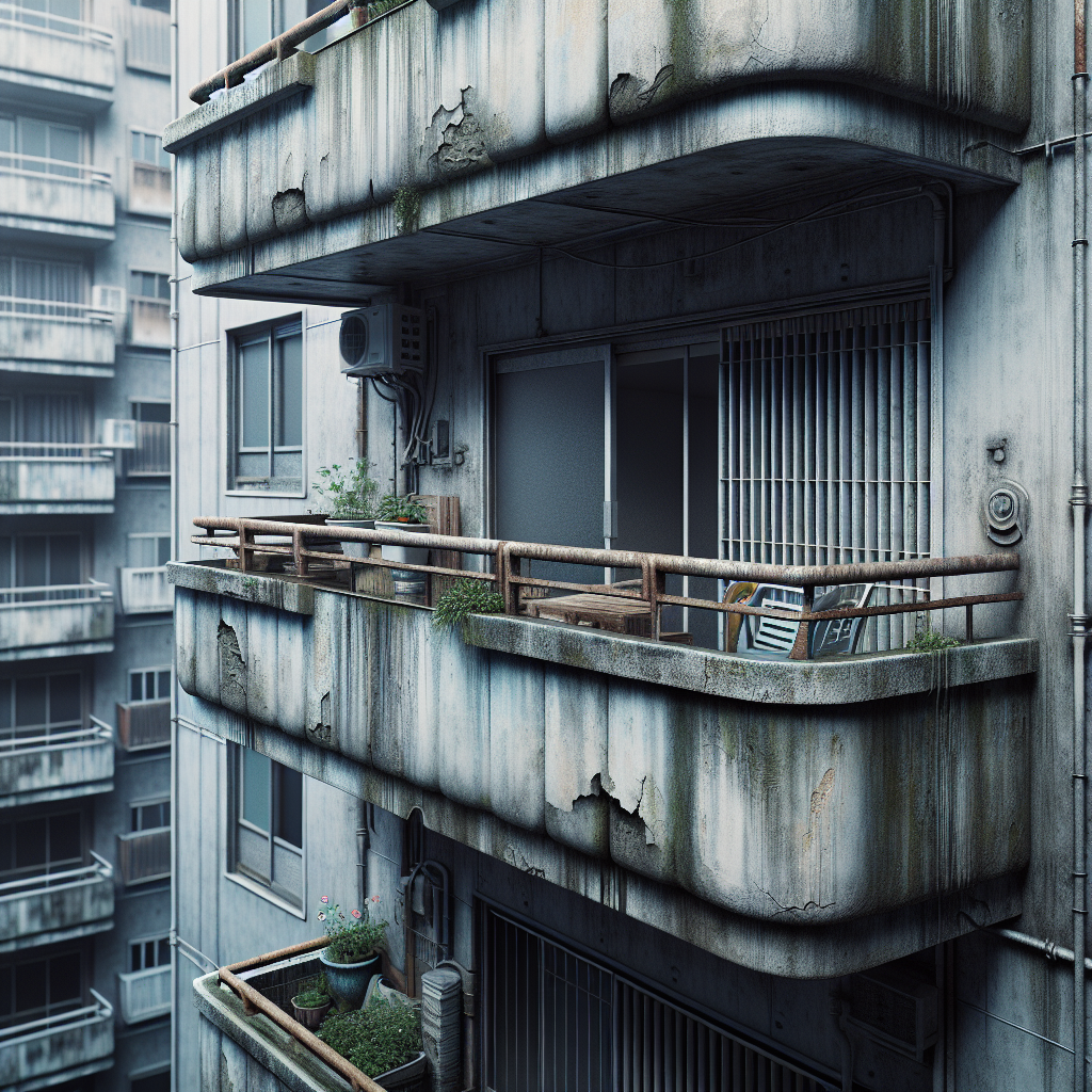 施工前の大和高田市H様邸（ベランダの防水劣化）